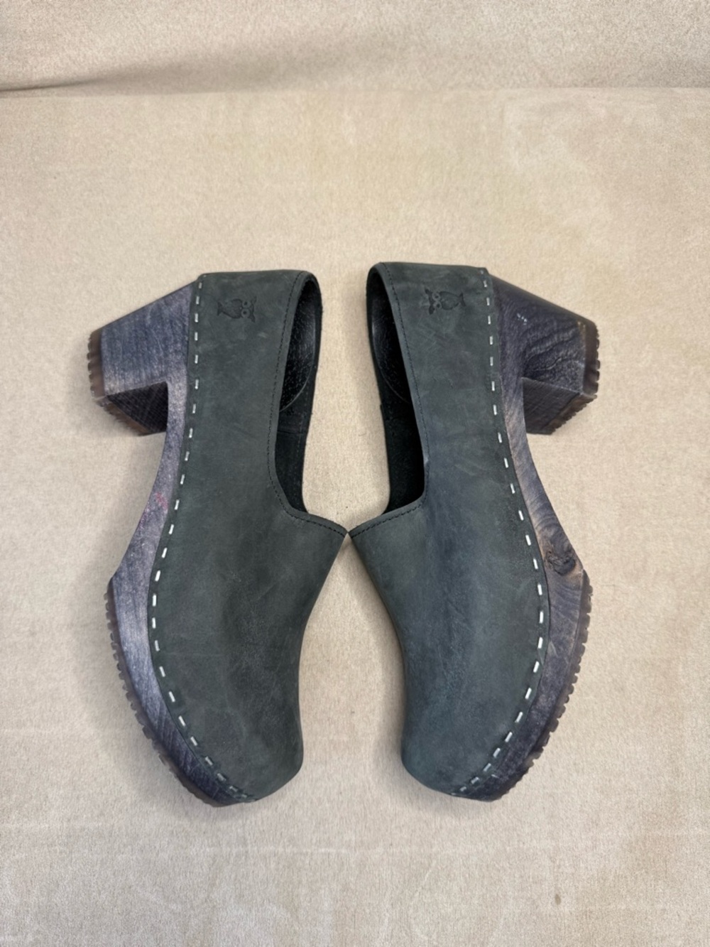 Sandgrens Handmade Swedish Wood Heel Closed-Back Bridget Clogs for Women Size 39 - Picture 12 of 14
